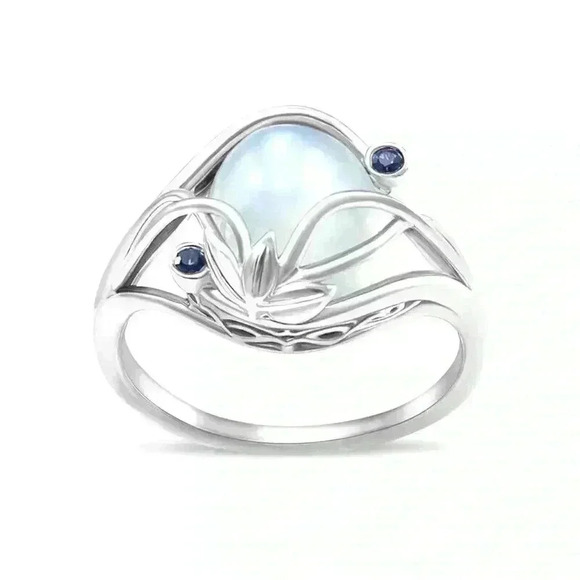 New Sterling Silver Blue Sapphire & Moonstone Ring - Picture 1 of 5